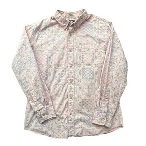 Reyn Spooner - Lahina Reverse Print Long Sleeve Button Down Aloha Shirt Pink XL